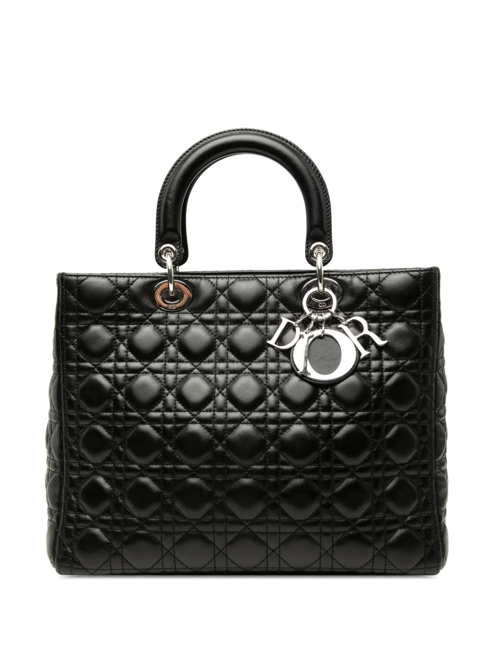 Christian Dior Pre-Owned 2011 Large Lambskin Cannage Lady Dior satchel - Black