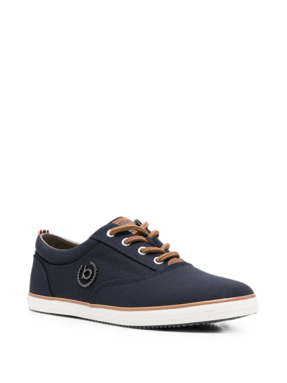 Bugatti logo-plaque lace-up sneakers Blauw