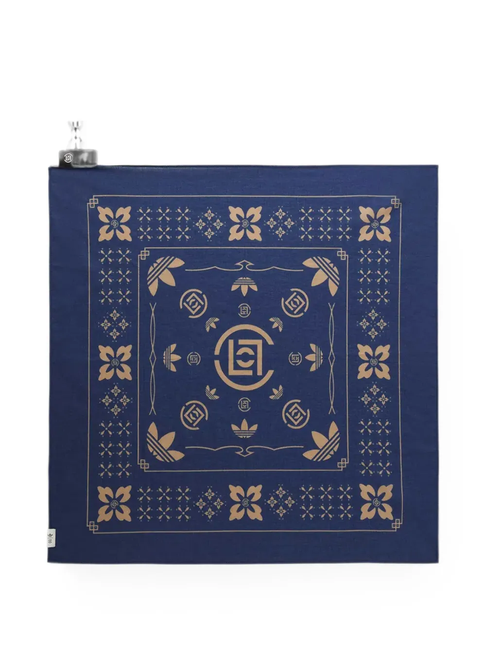 adidas x CLOT geometrical logo-print metal-ring scarf - Blu