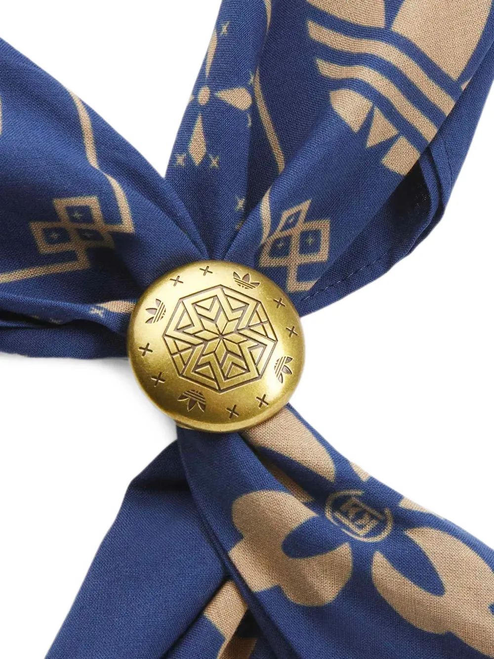 adidas x CLOT geometrical logo-print metal-ring scarf Blauw