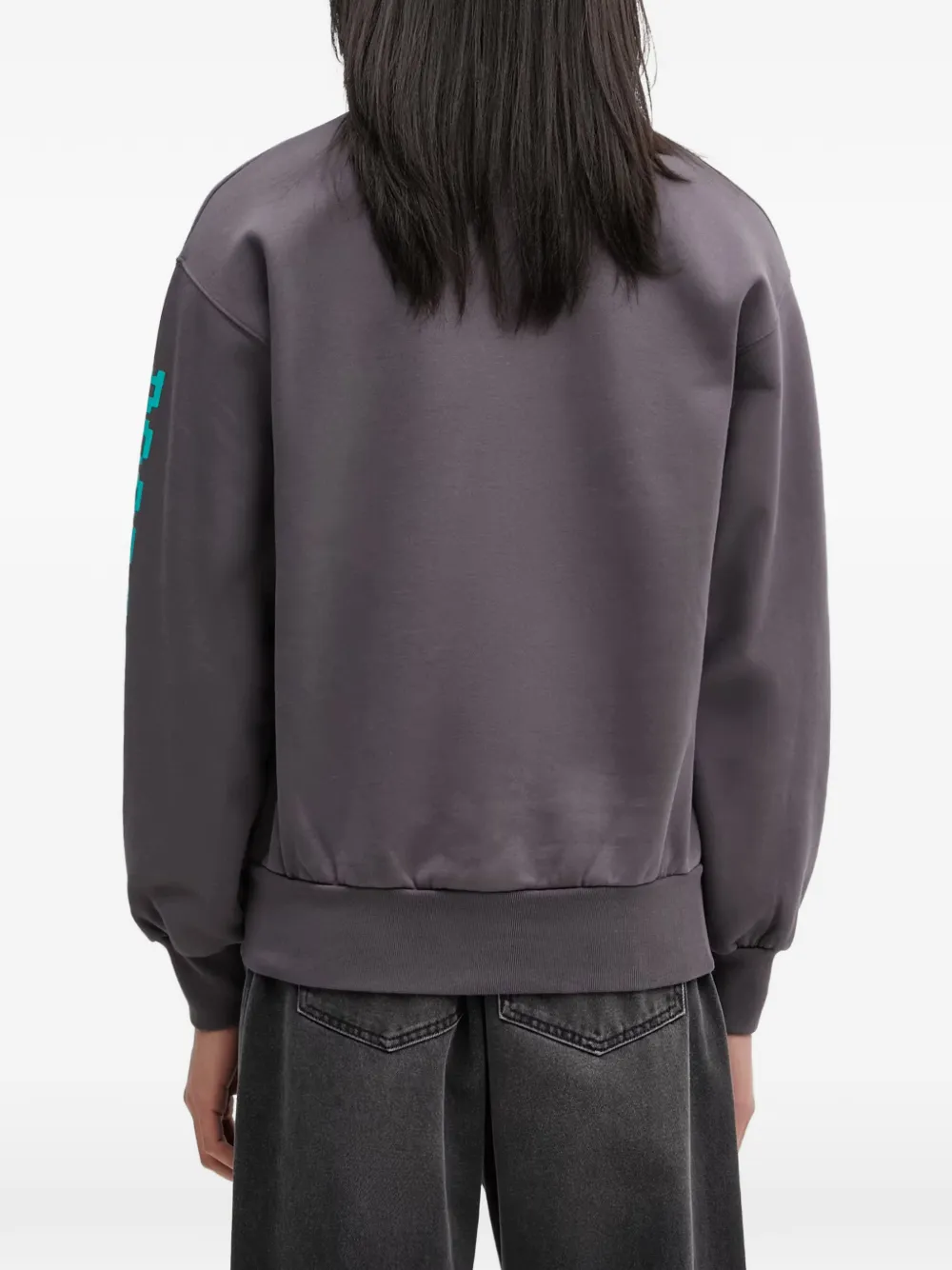 NO PROBLEMO Oversized trui met grafische print Grijs