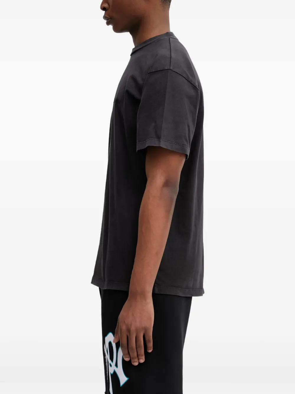 NO PROBLEMO Straight T-shirt met geborduurd logo Grijs