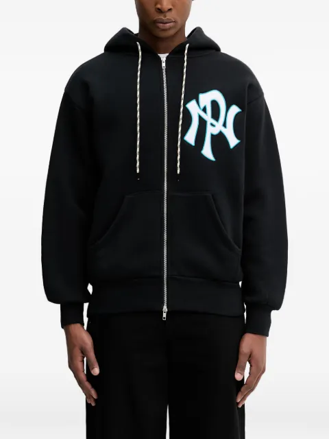 NO PROBLEMO logo-patch zip-up oversized hoodie