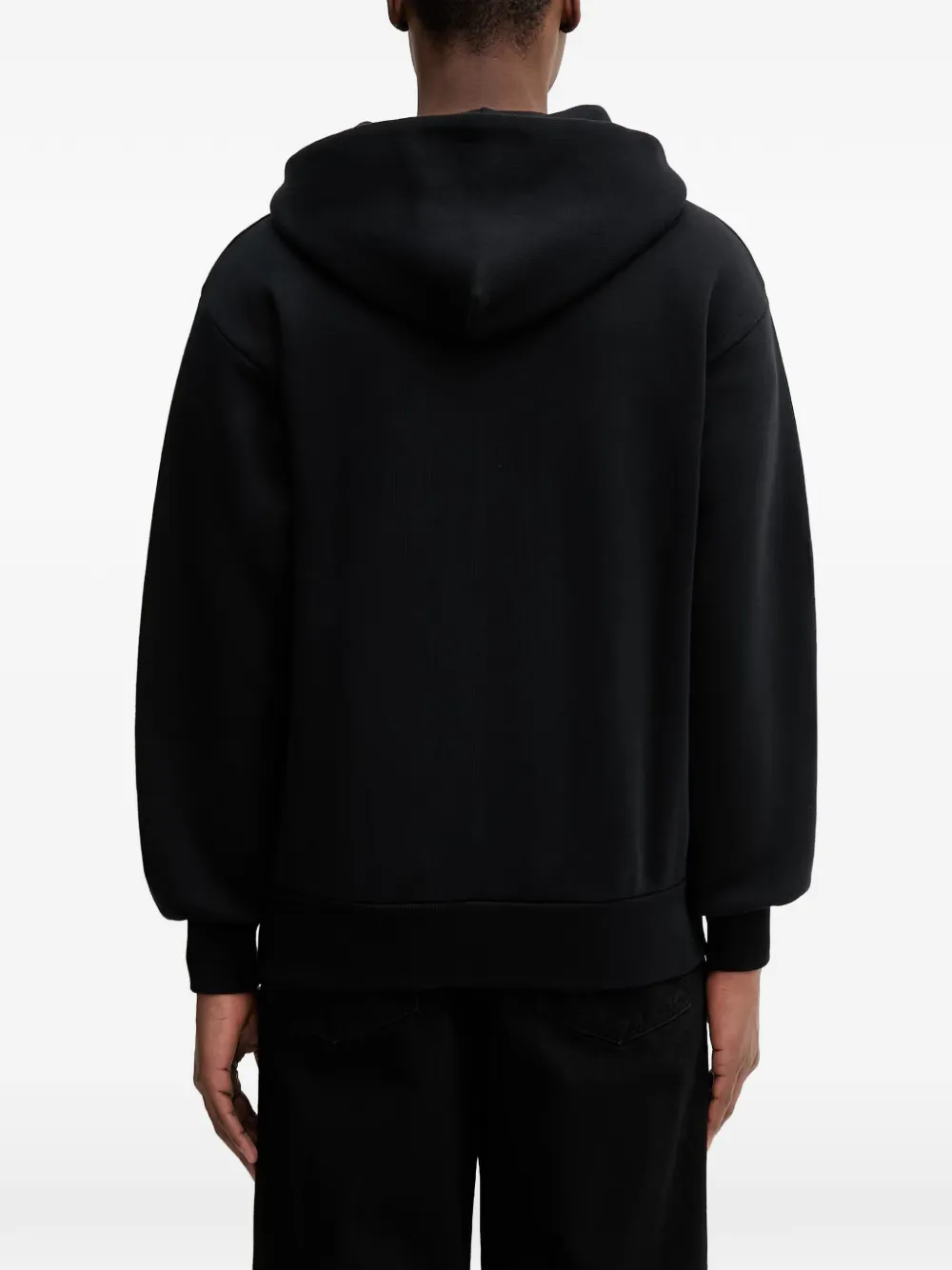NO PROBLEMO Oversized hoodie met logo-patch en rits Zwart