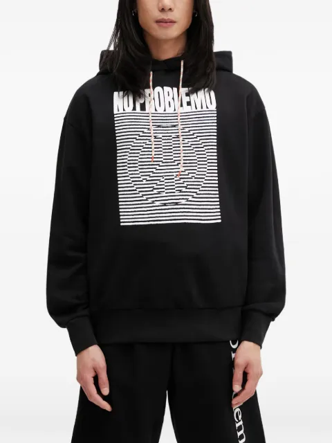 NO PROBLEMO logo-print peace-sign oversized hoodie