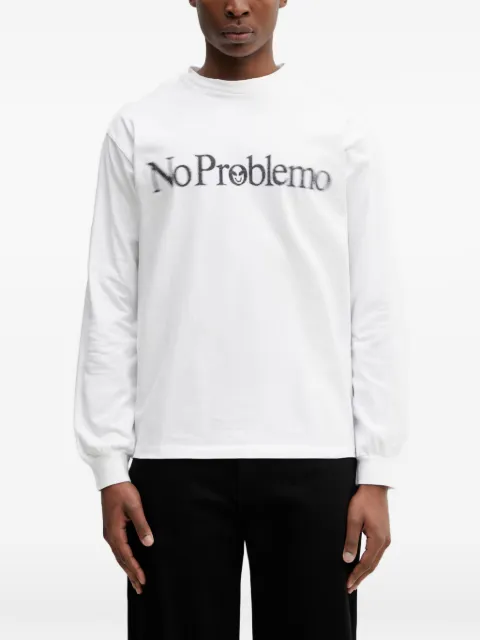 NO PROBLEMO playera holgada manga larga con logo estampado