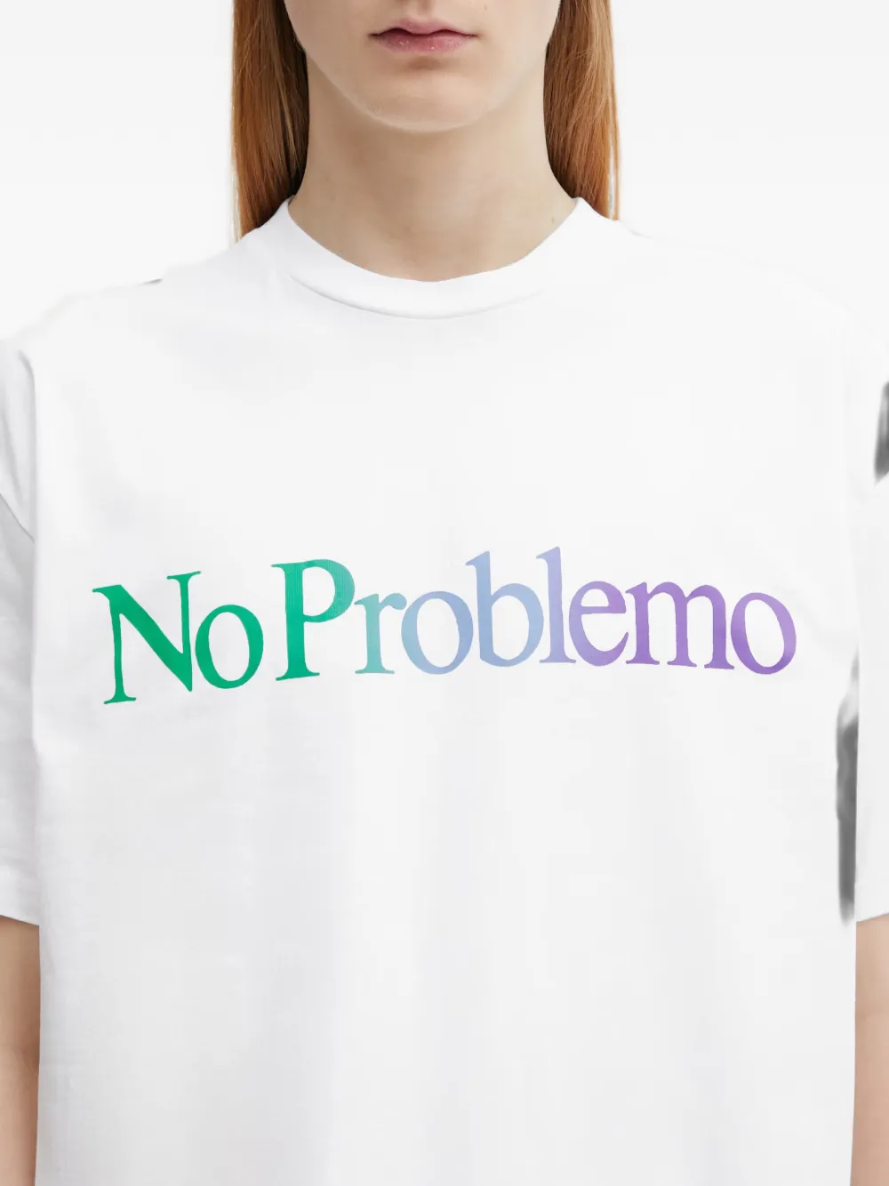 NO PROBLEMO oversized T-shirt met logoprint Wit
