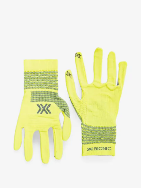 X BIONIC logo-print panelled gloves