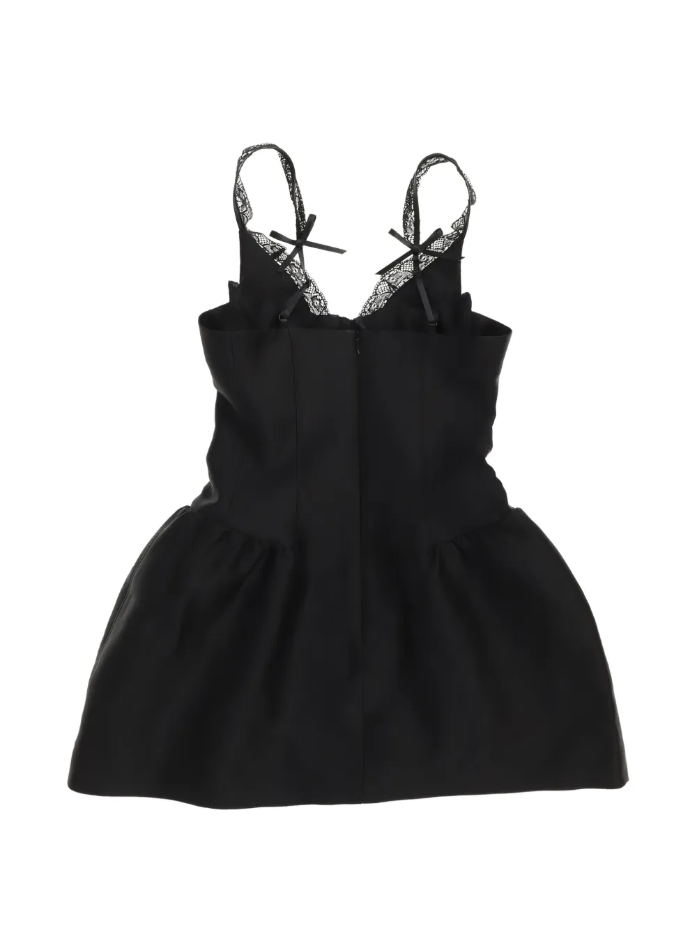 SHUSHU TONG mini-jurk met kanten afwerking en strikdetail Zwart