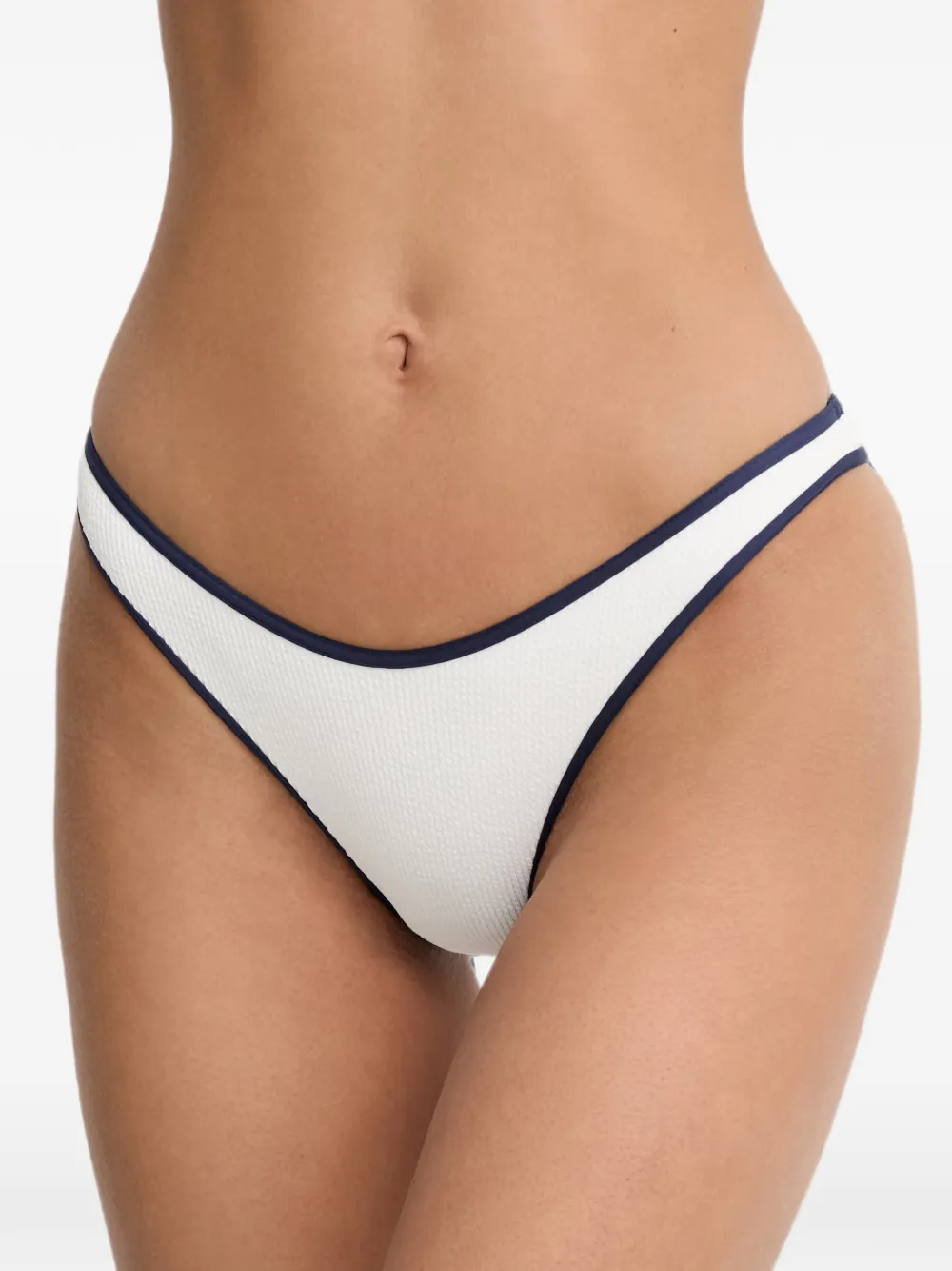 Melissa Odabash Vigo ribbed contrast-trim bikini bottoms - Weiß