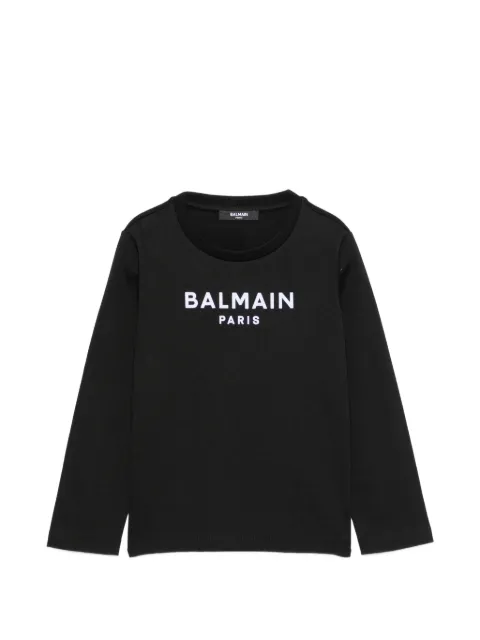 Balmain Kids logo-print long-sleeve T-shirt