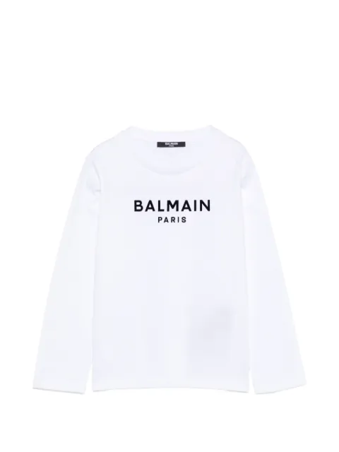 Balmain Kids logo-print long-sleeve T-shirt