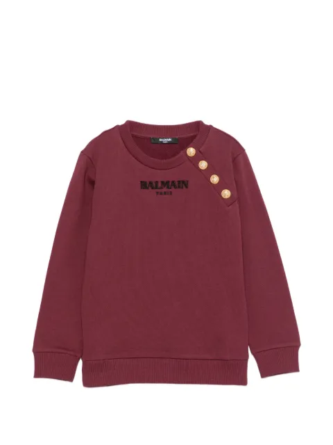 Balmain Kids sweatshirt med broderet logo og knapper