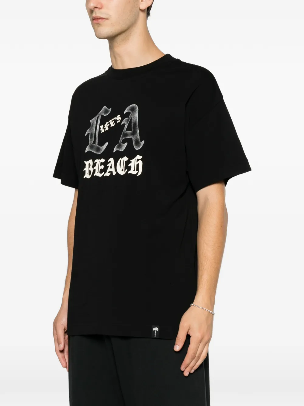 Palm Angels Life's A Beach T-shirt met grafische print Zwart