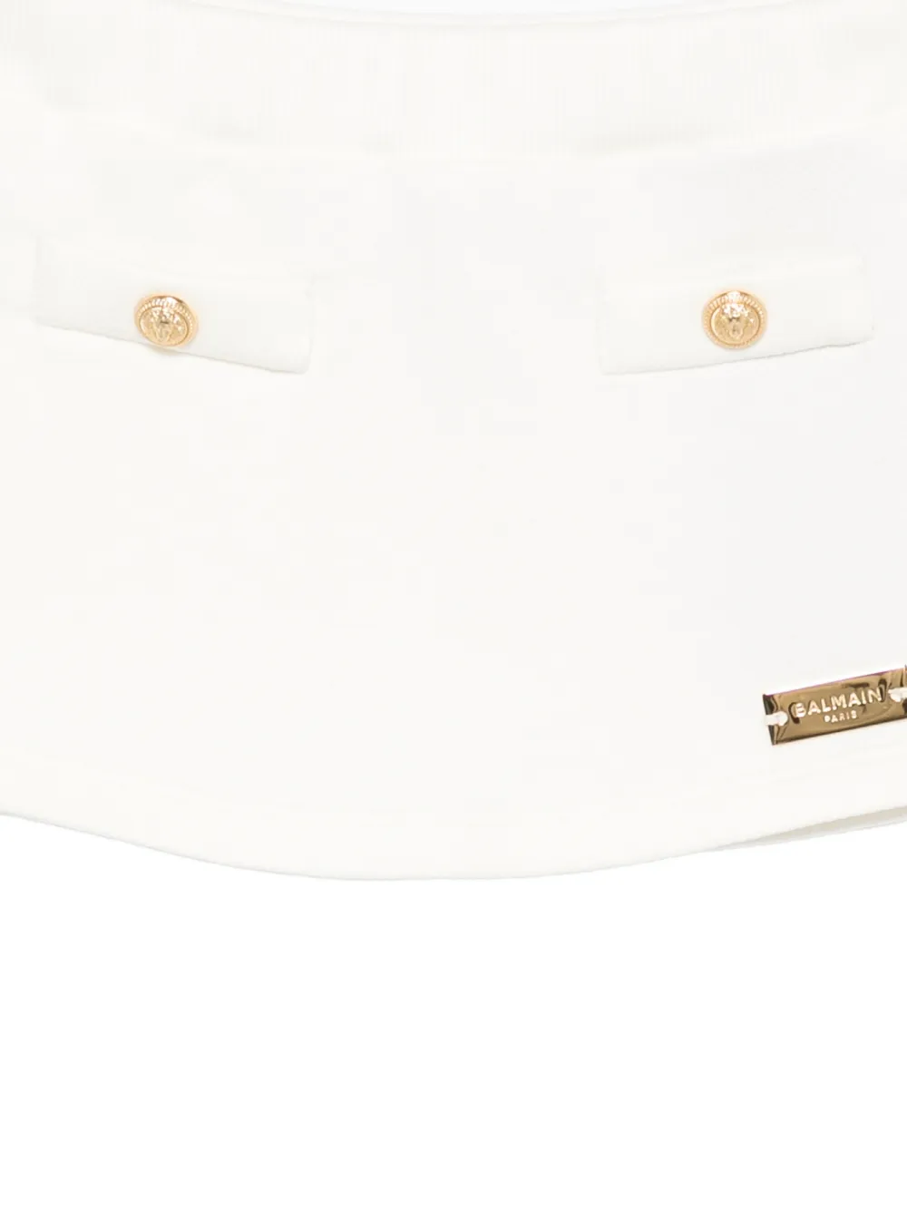 Balmain Kids Rok met logoplakkaat en knoopdetail Wit