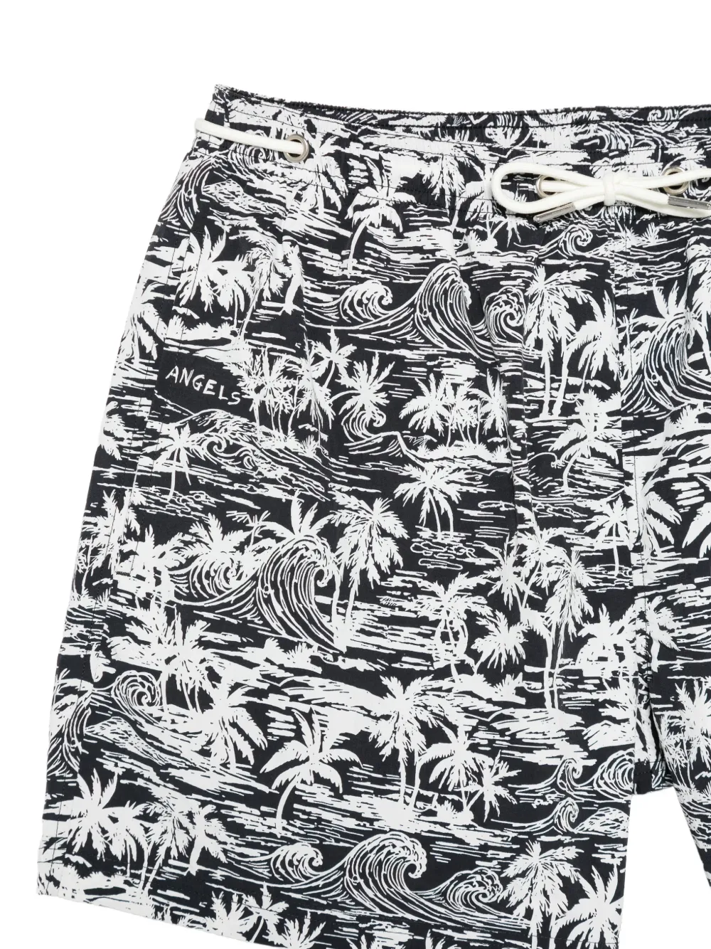 Palm Angels Zwembroek met palmboomprint Zwart