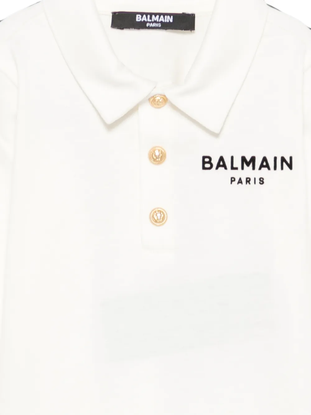 Balmain Kids Poloshirt met logoprint Beige