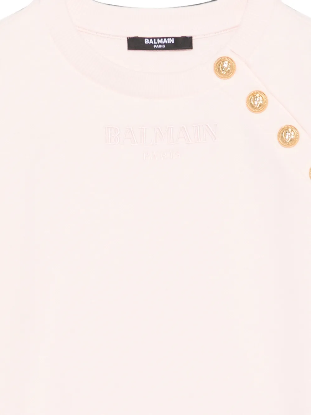 Balmain Kids Sweater verfraaid met knopen en geborduurd logo Roze