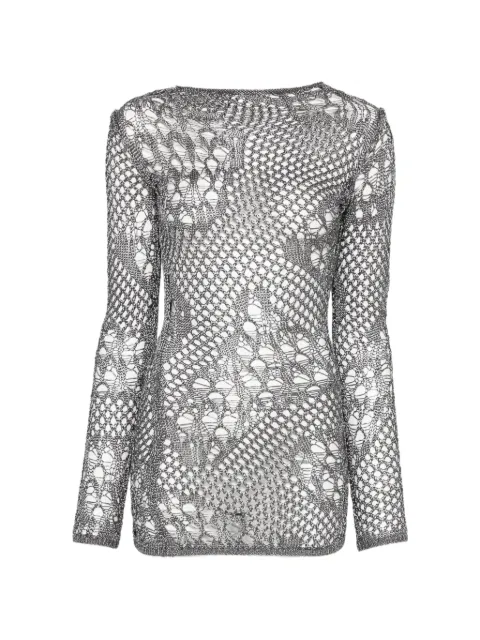DONDUP open-knit long-sleeve mini dress