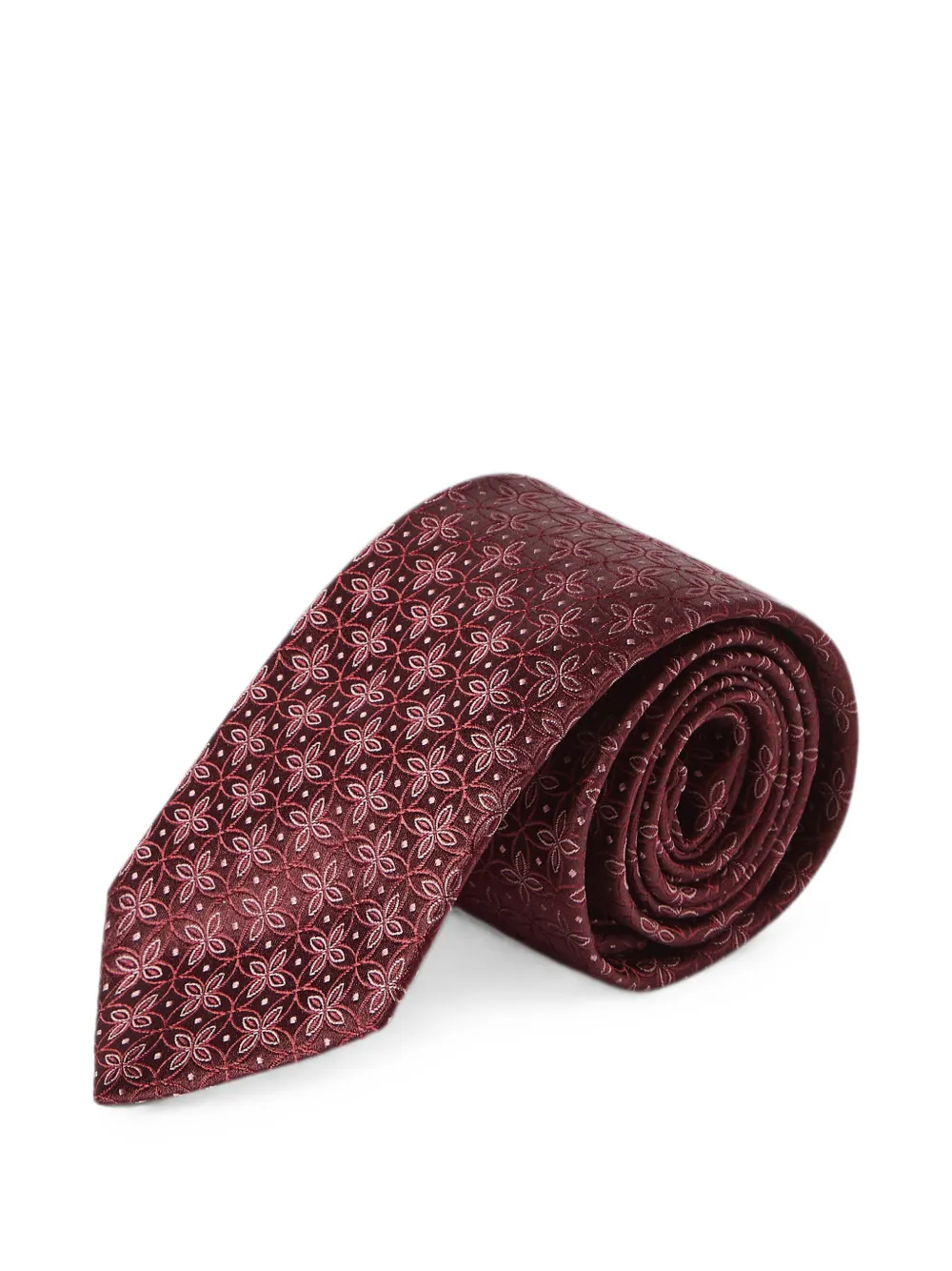 Brunello Cucinelli Zijden stropdas met geometrisch bloemen-patroon Rood
