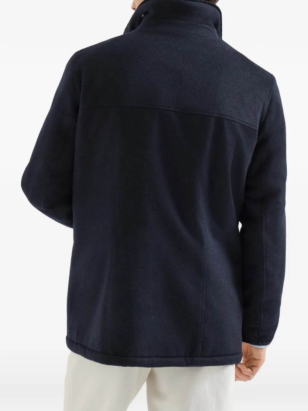 Brunello Cucinelli Jack met lammy voering en nappaleren inzetstukken Blauw