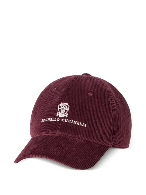 Brunello Cucinelli casquette de baseball en coton et cachemire velours avec logo brodé