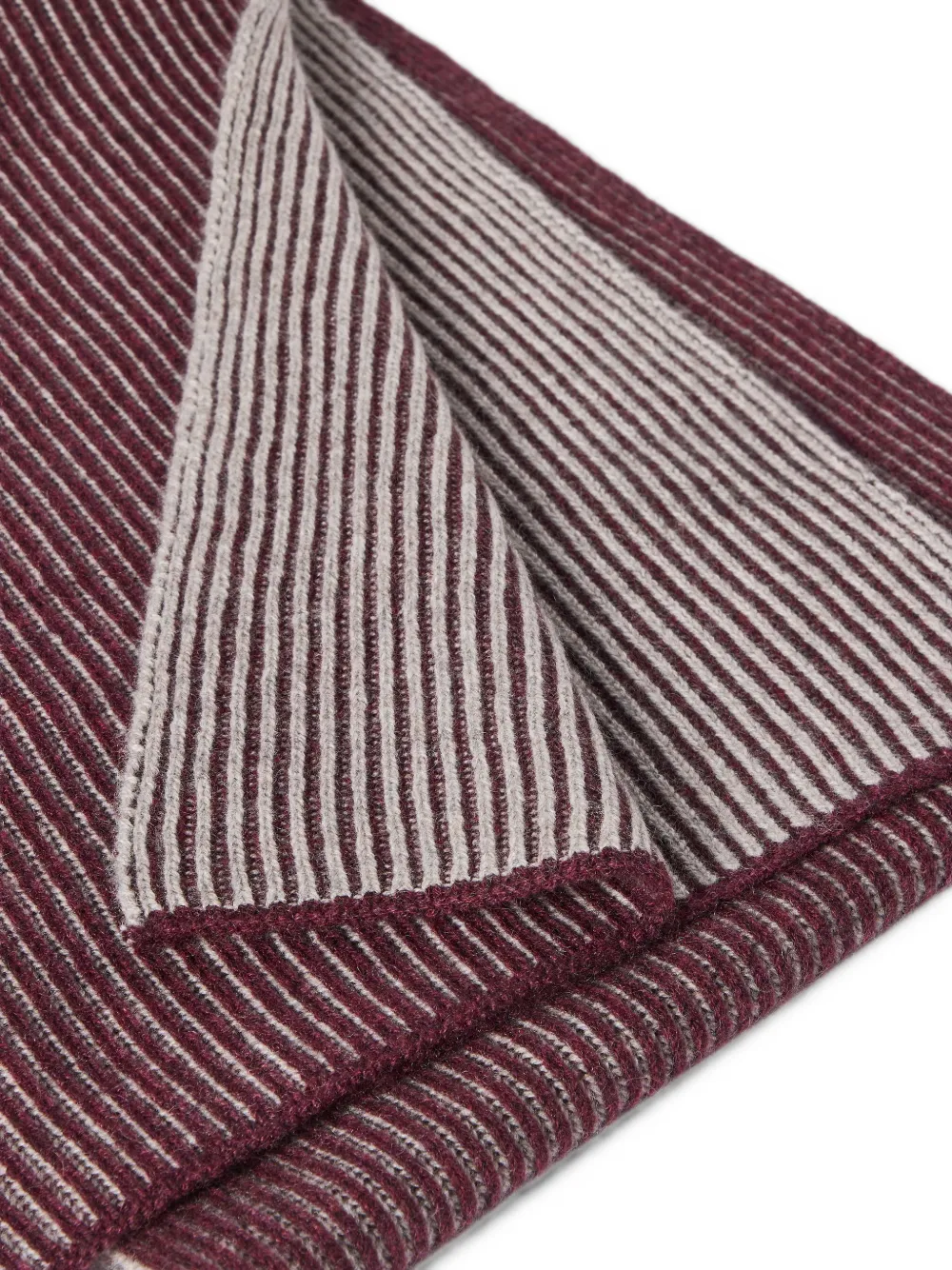 Brunello Cucinelli Kasjmier Engelse rib vanisé gebreide sjaal Rood