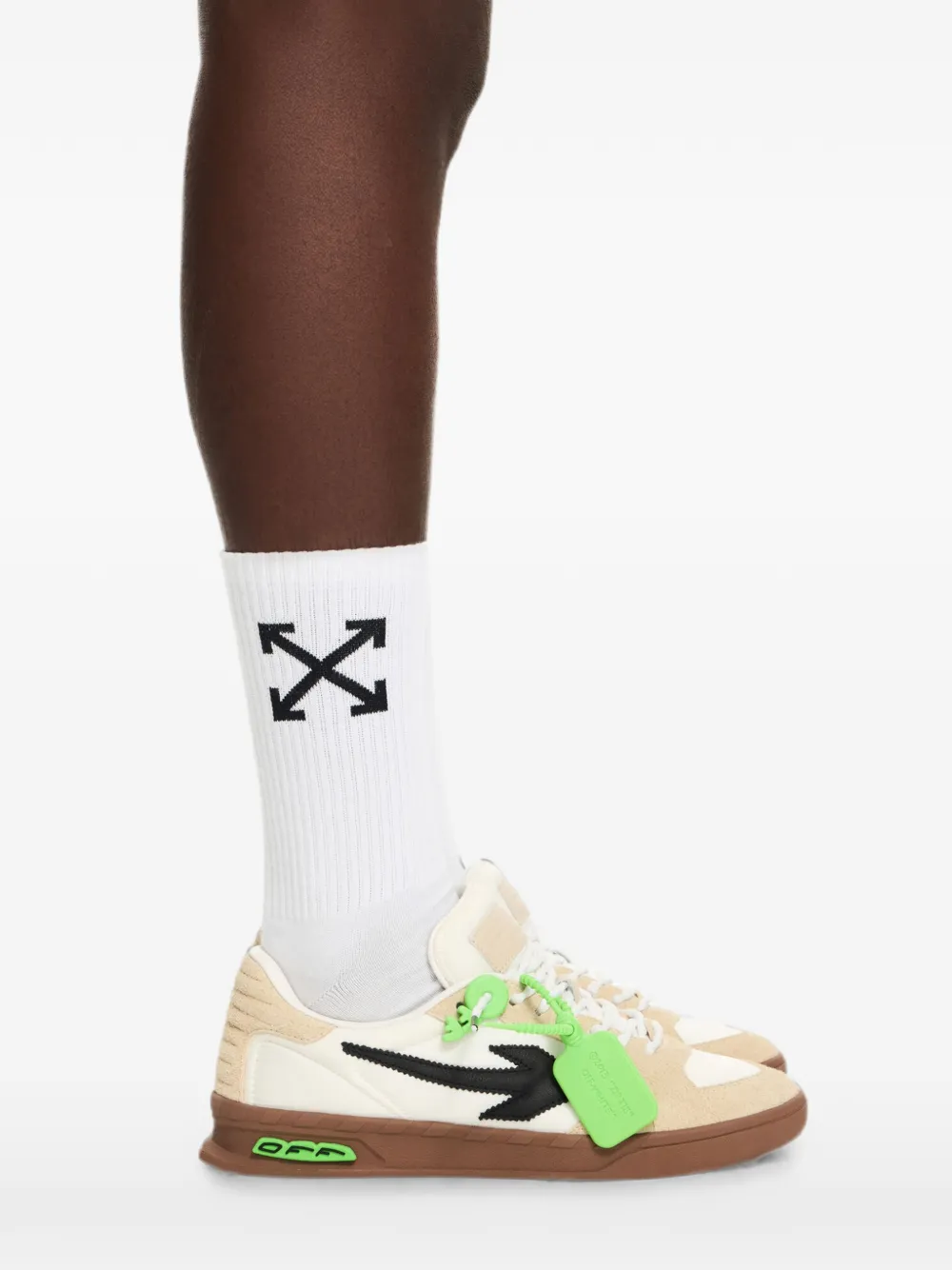 Off-White End of Play patch suede-panelled sneakers Beige