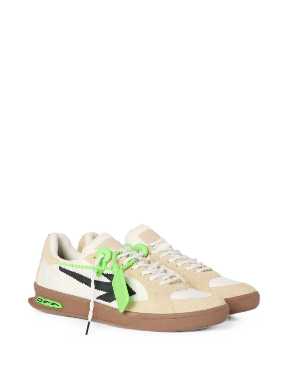 Off-White End of Play patch suede-panelled sneakers Beige