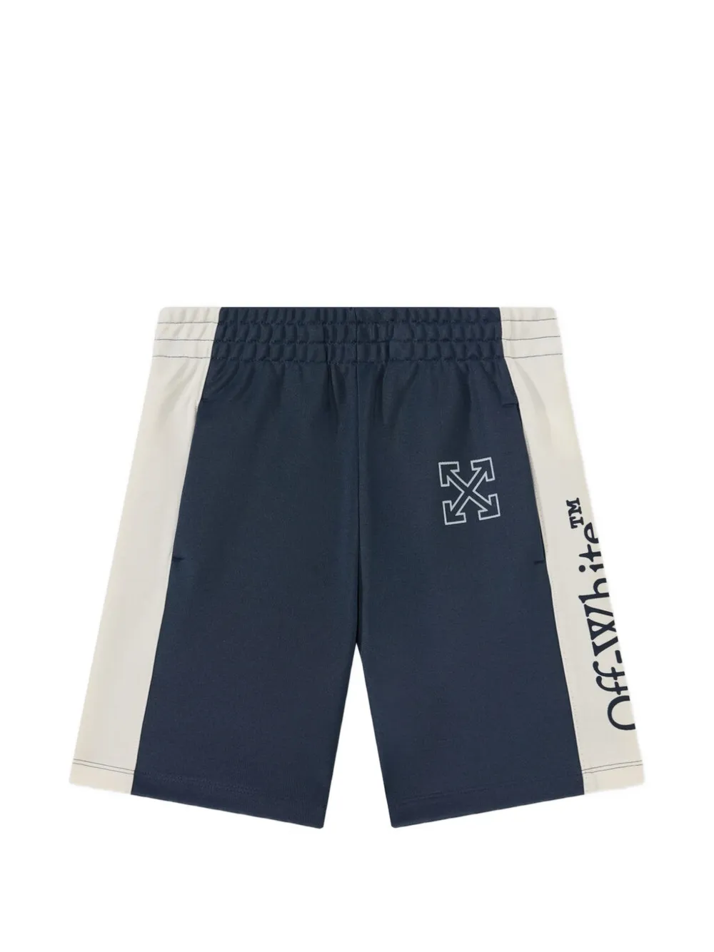 Off-White Kids Arrow logo-print shorts Blauw