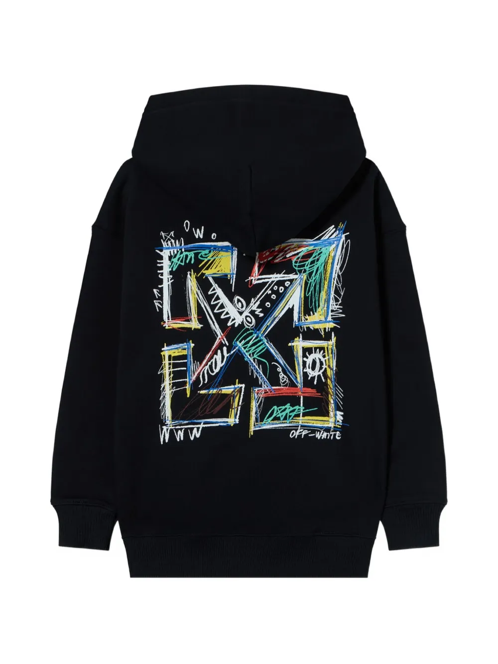Off-White Kids Arrow Scrible katoenen hoodie Zwart