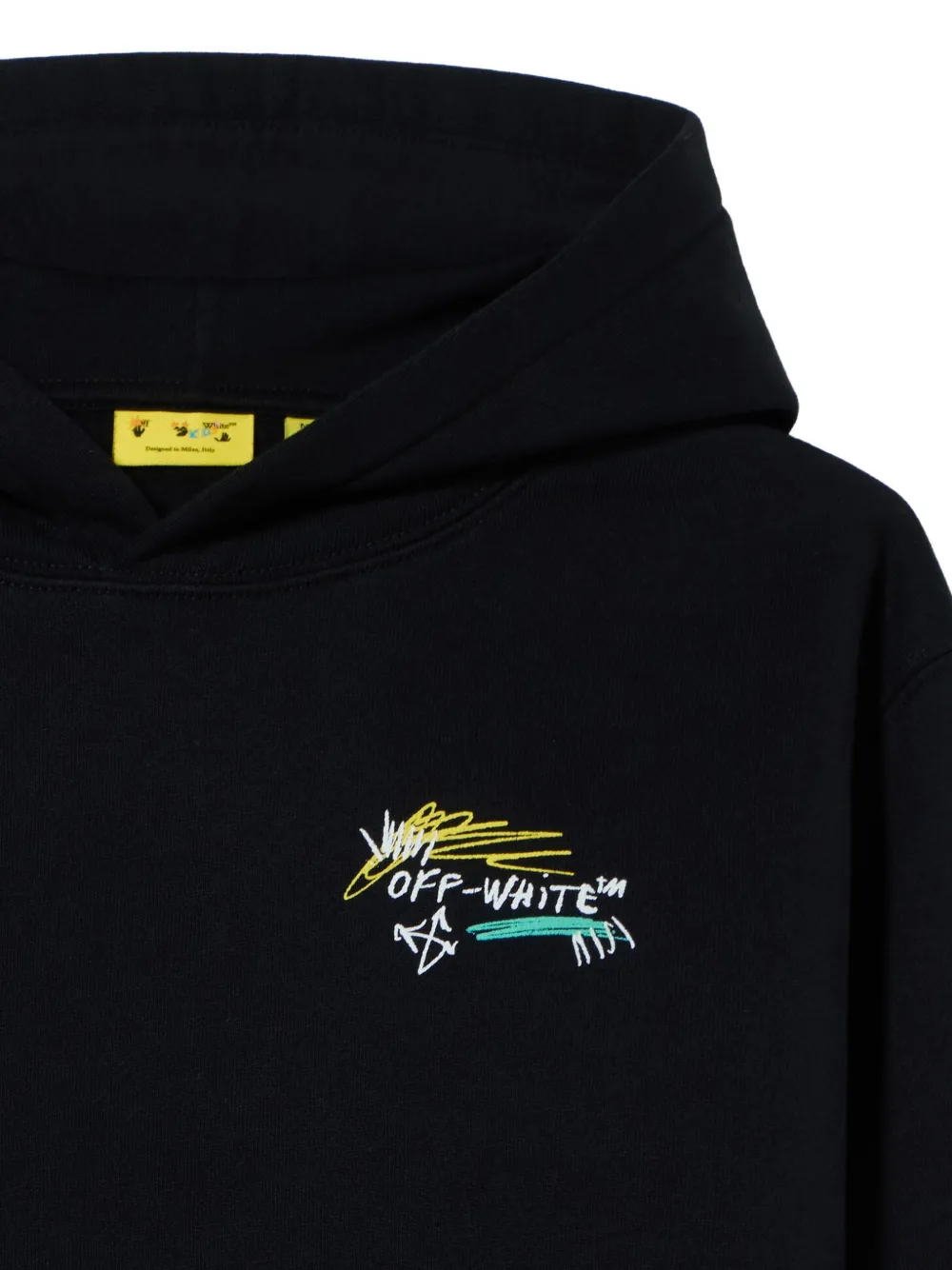 Off-White Kids Arrow Scrible katoenen hoodie Zwart