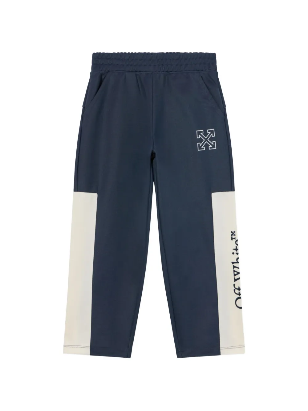 Off-White Kids Arrow side-stripe track pants - Blu