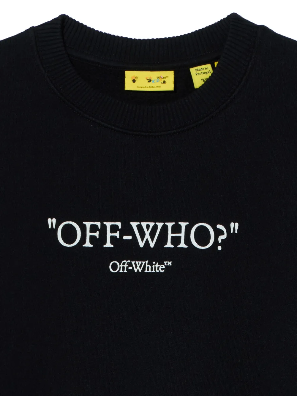 Off-White Kids Multilogo cotton sweater Zwart