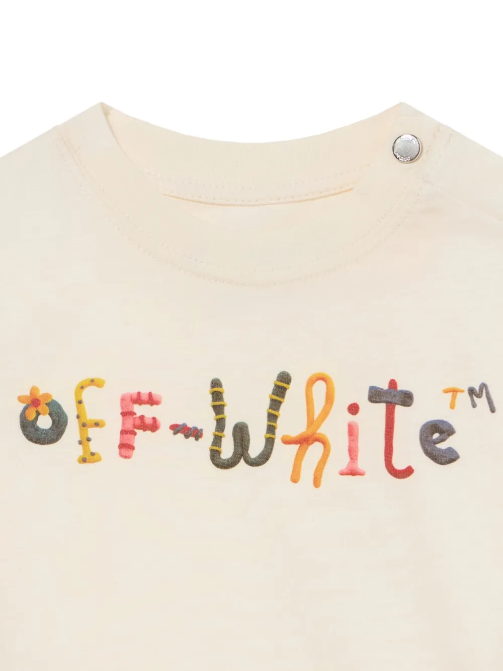 Off-White Kids Logo Pongo T-shirt Beige