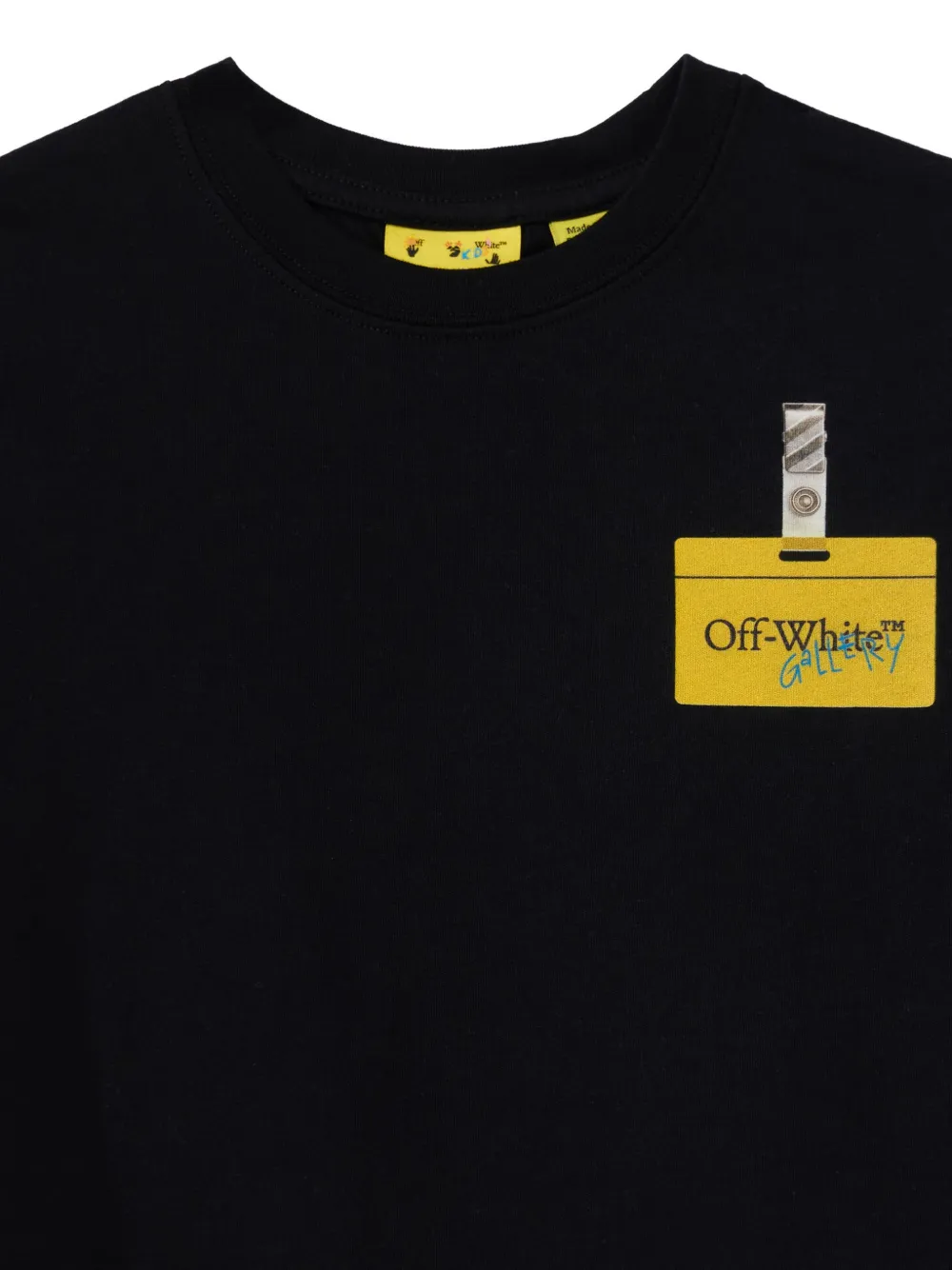 Off-White Kids Arrow Tape graphic-print T-shirt Zwart