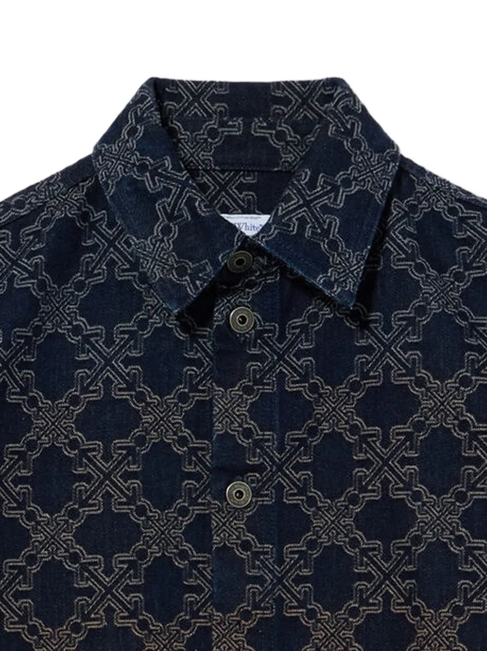 Off-White Arrow denim overhemd met monogram-jacquard Blauw