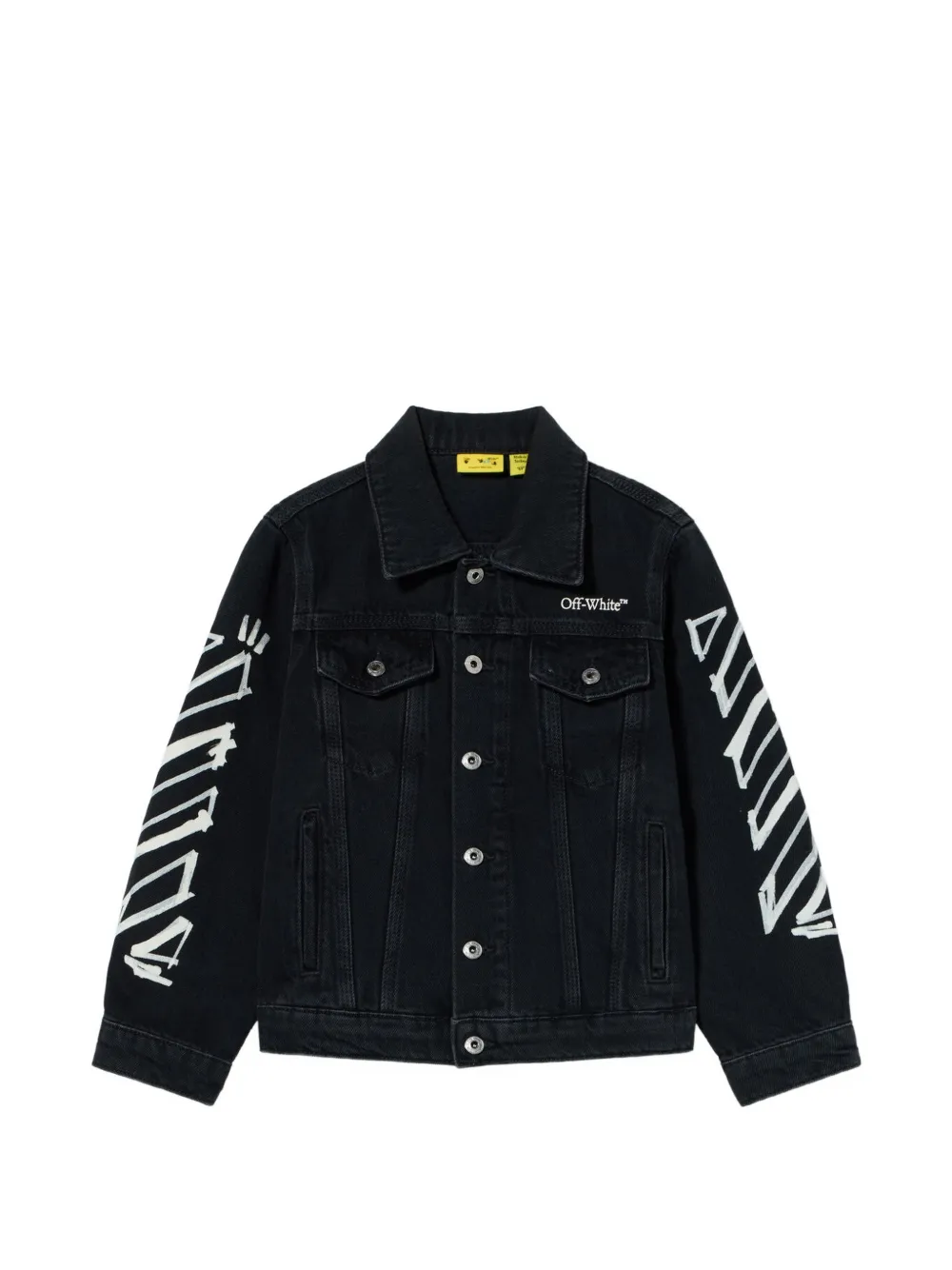 Off-White Kids Diagonal Marker denim jacket - Nero