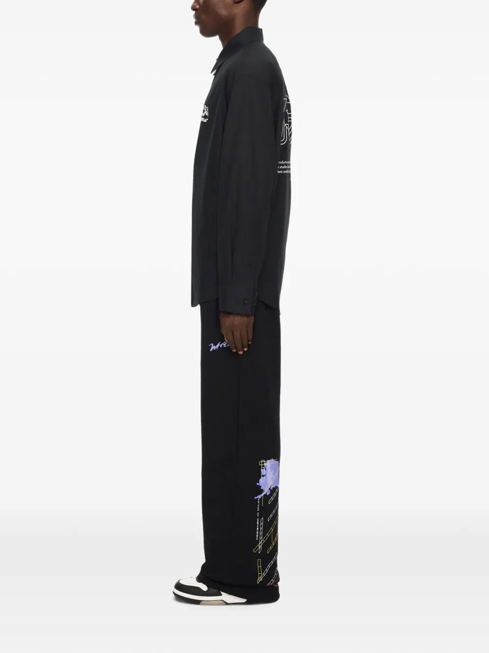 Off-White Off Line Half Arrow popeline shirtjack Zwart