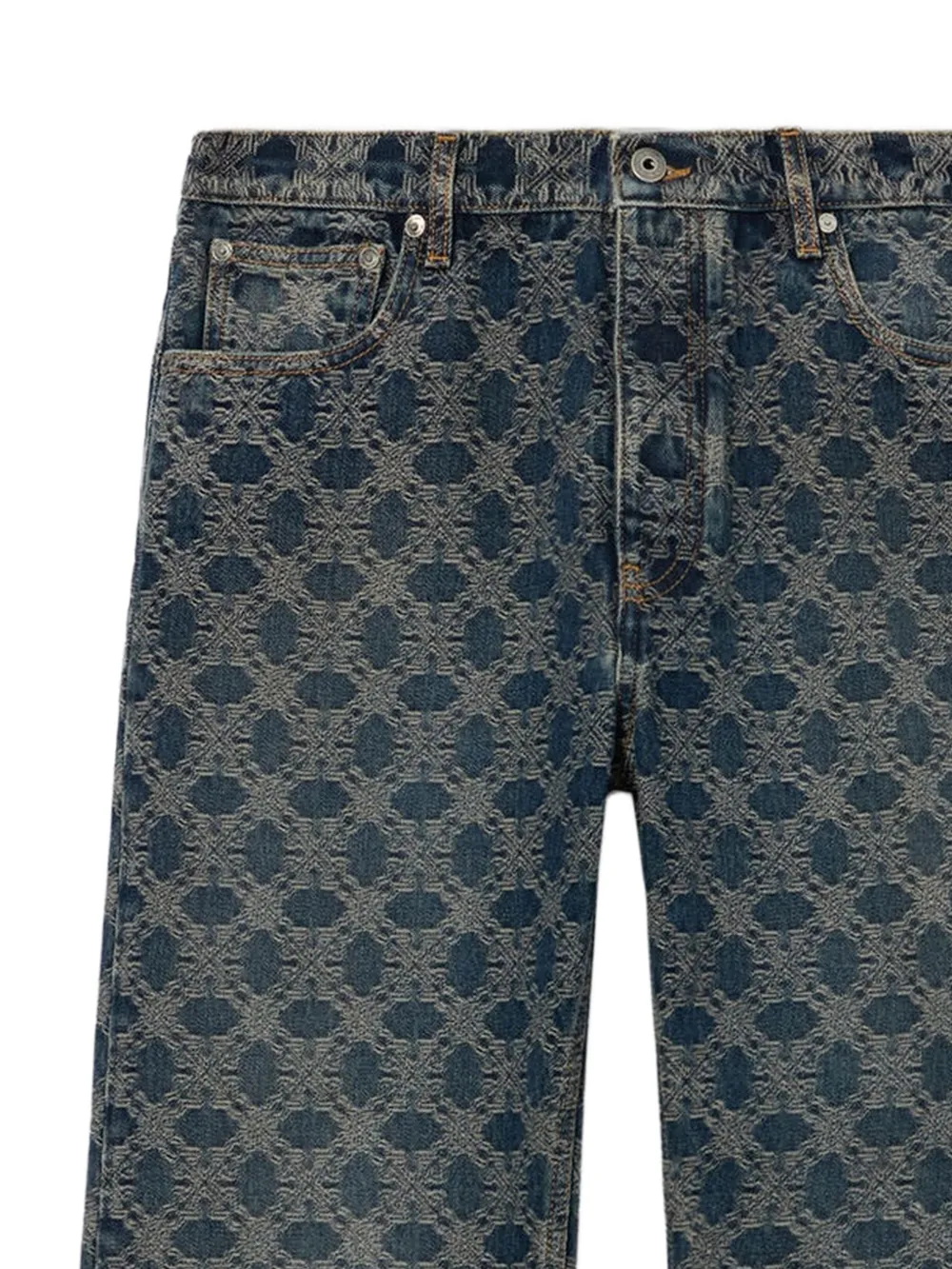 Off-White Arrow jeans met monogram Blauw
