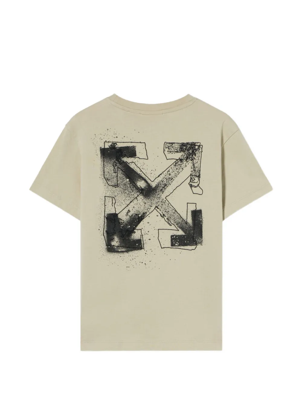 Off-White Kids Arrow Spray cotton T-shirt Beige
