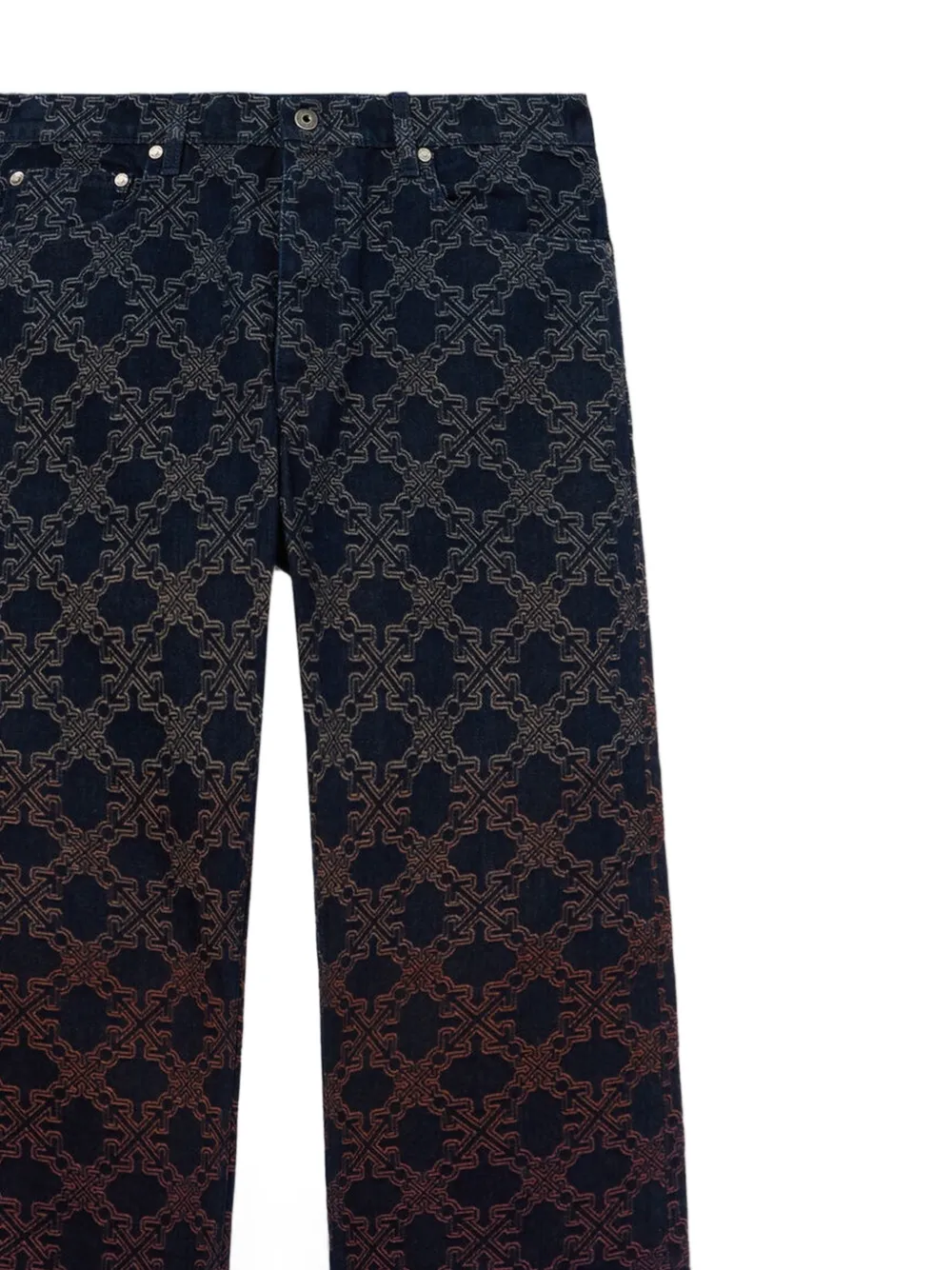 Off-White Arrow Monogram jeans met degradé-jacquard Blauw