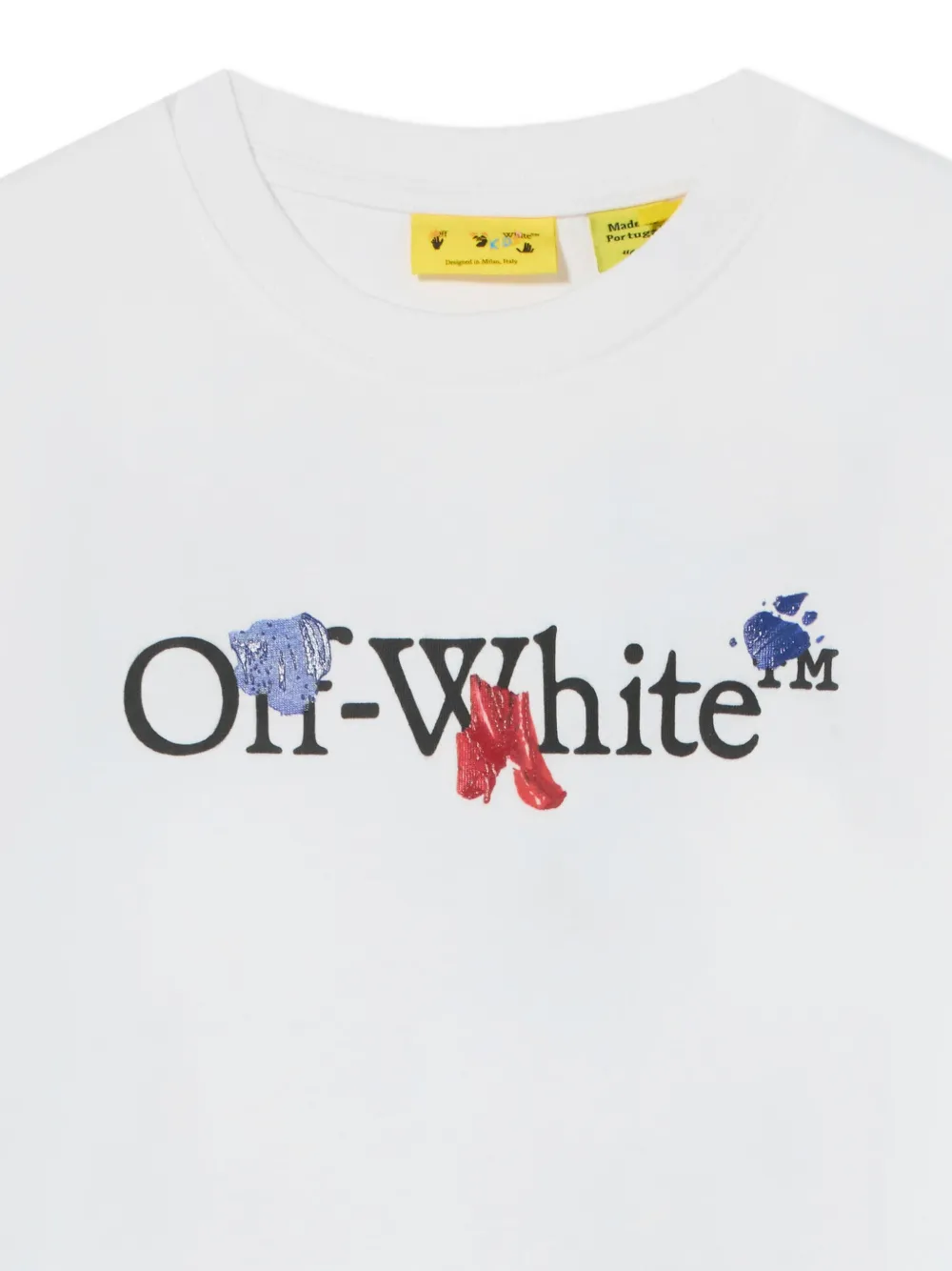 Off-White Kids Paint Splash cotton T-shirt Wit