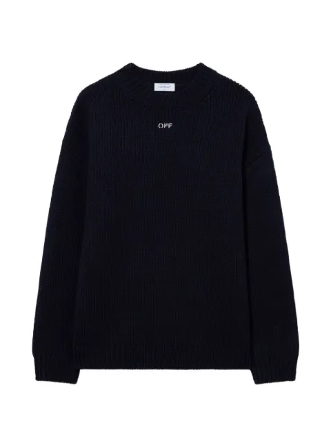 Off-White Arrow-embroidered ribbed-knit sweater