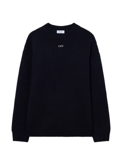 Off-White maxi Arrow embroidered knit crewneck sweater