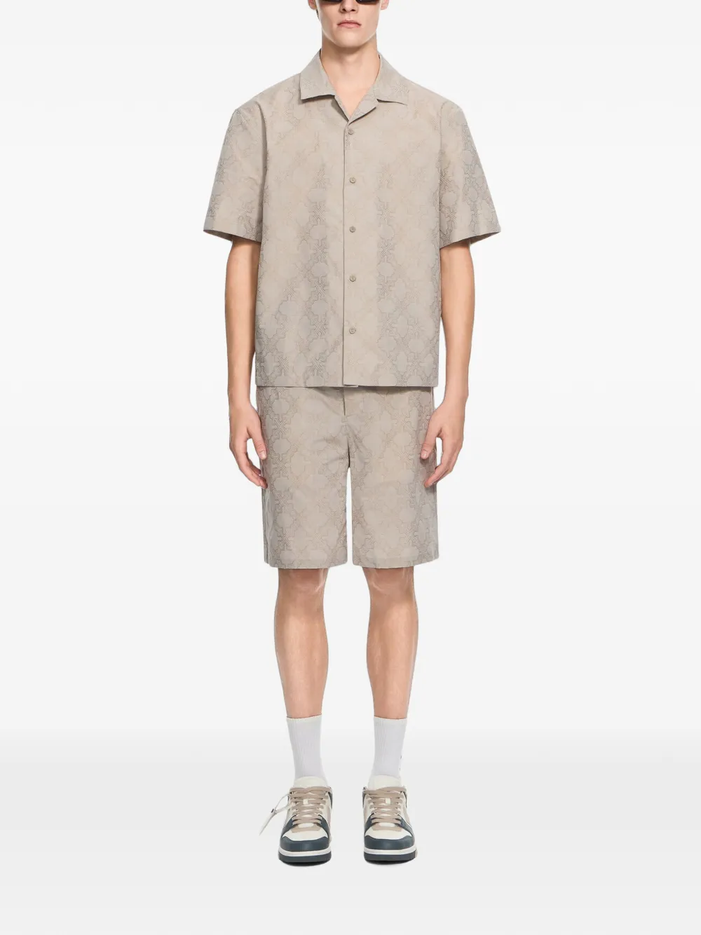 Off-White Arrow Monogram bowlingshirt Beige