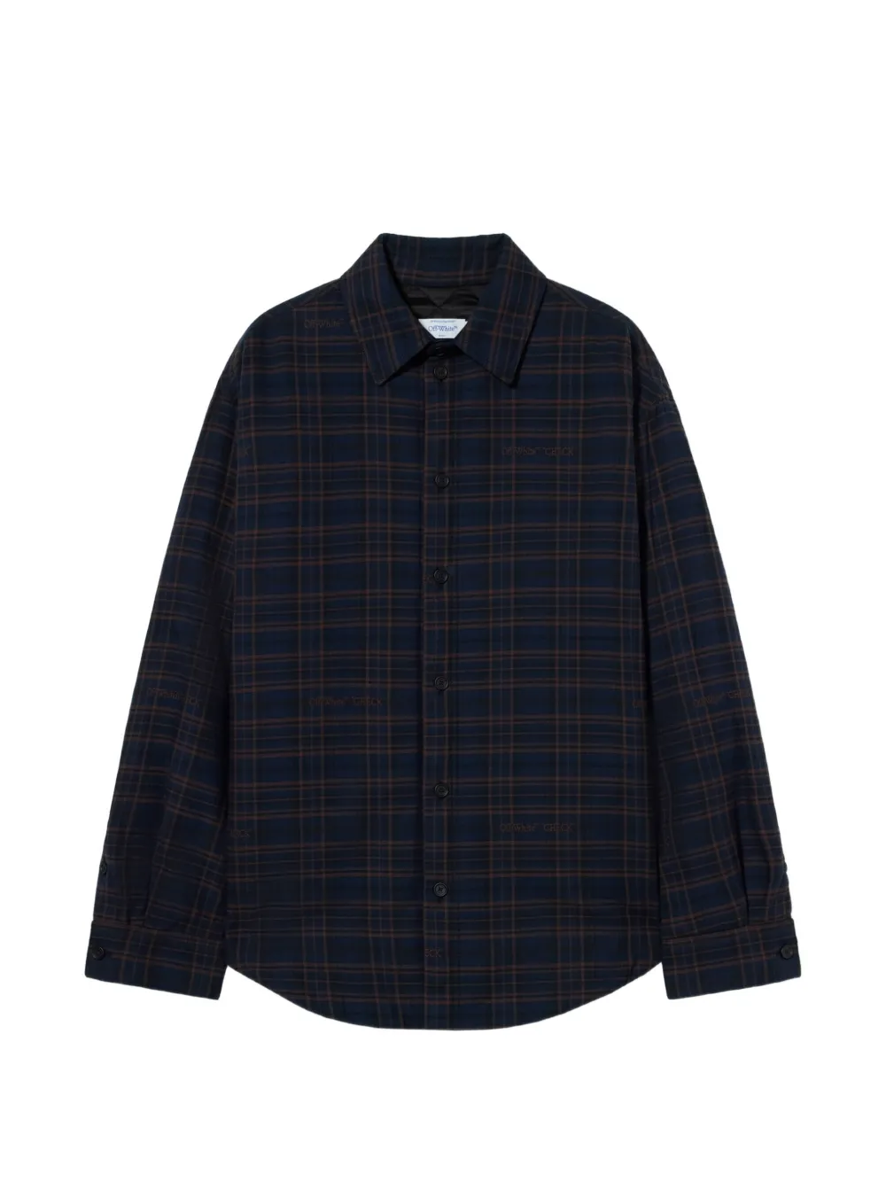 Off-White check flannel padded overshirt - Blu