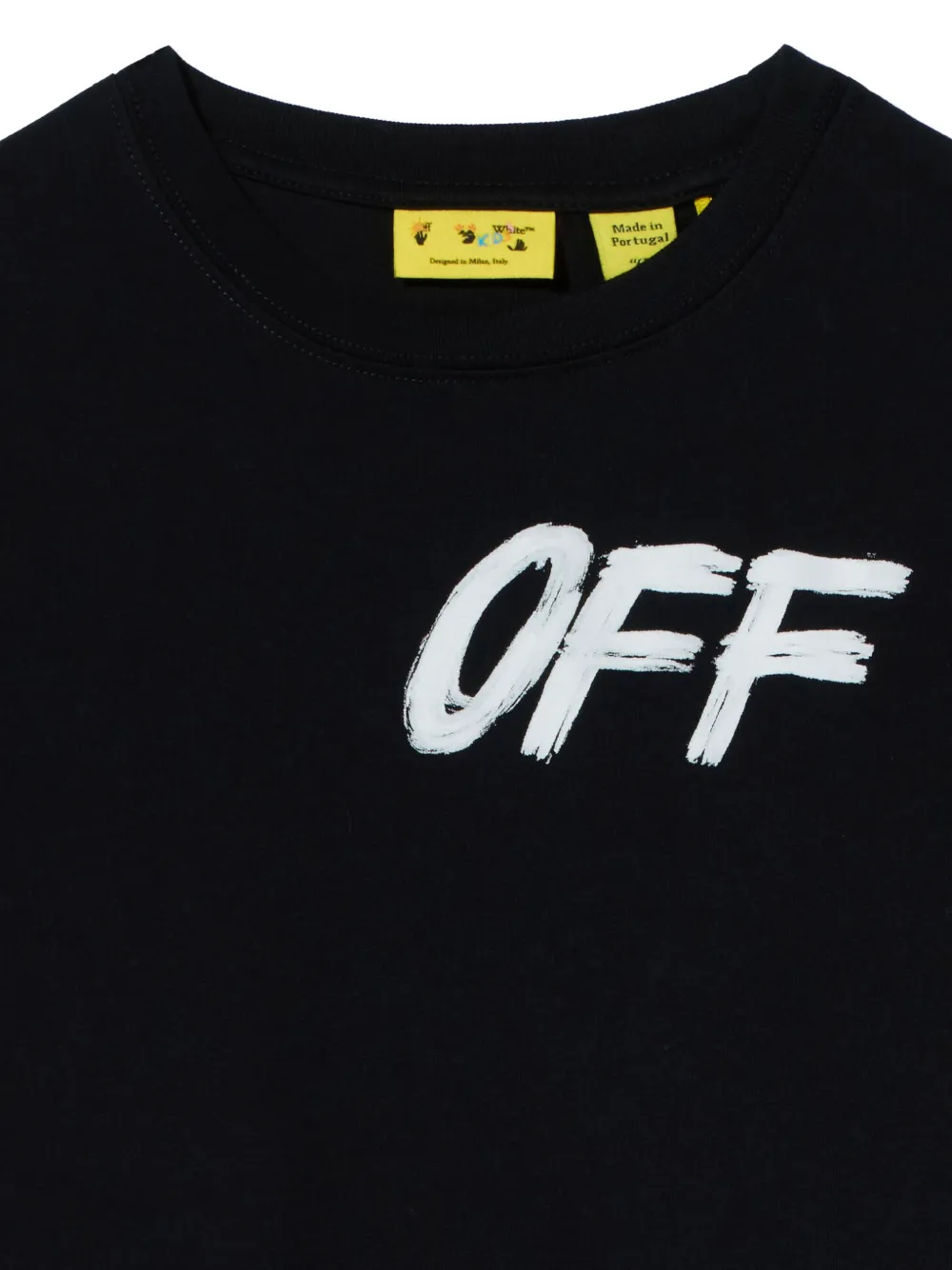 Off-White Kids Shared Logo cotton T-shirt Zwart