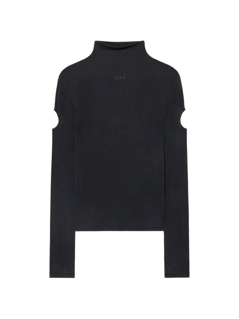 Off-White cupro rib Meteor long sleeve top - Schwarz