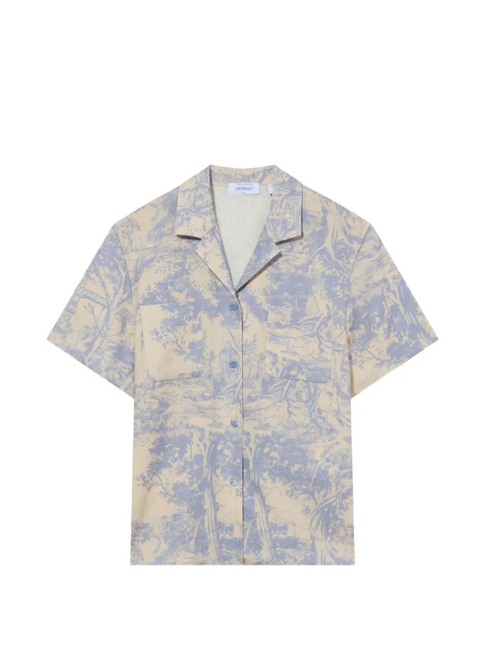 Off-White City Nature pyjamashirt met grafische print Beige